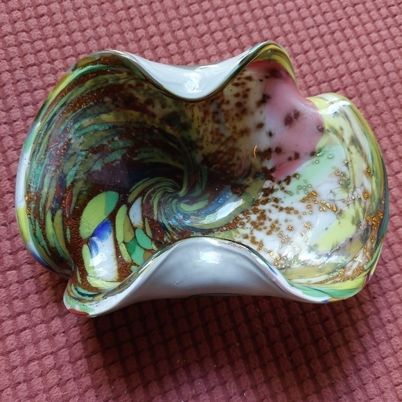 Vintage* Murano Ribbon Candy Dish - Picture 2 of 3